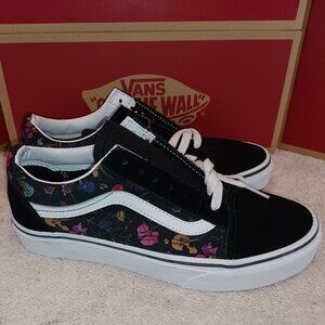 Vans Men's 4.5/Women's 6 Old Skool Pressed Floral Low Top Black VN0A5JMI8N8